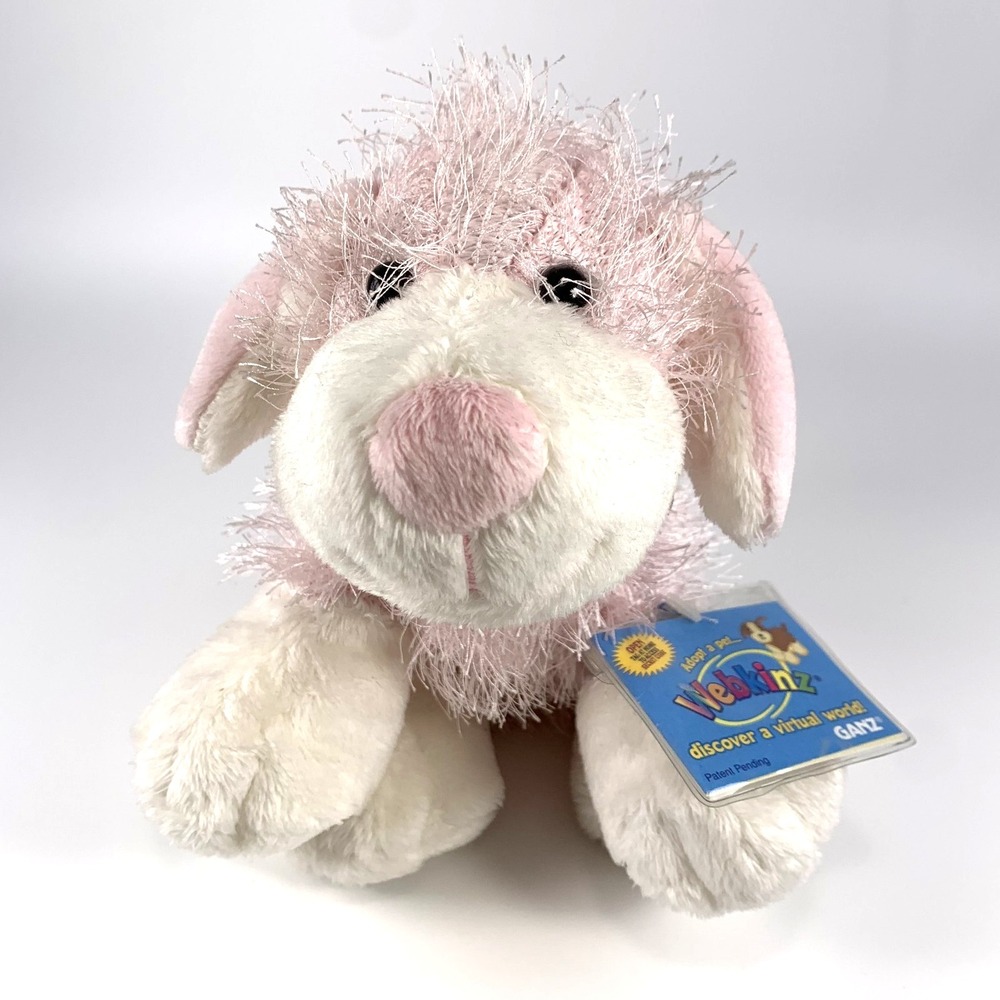 Webkinz Ganz Plush HM228 Pink & White‎ Dog NEW w/ Sealed Code All Tags